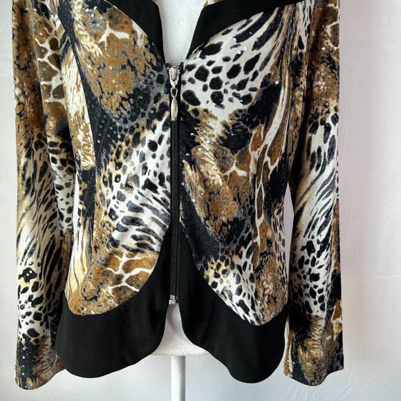 BELLISSIMA Bold Animal Print Sequin Jacket - Statement Piece - Size 10 - Picture 4 of 12